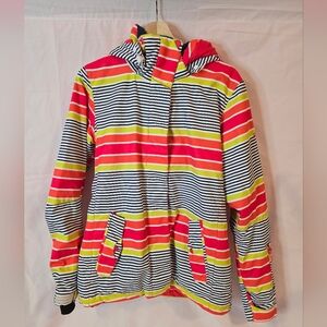 Women's ROXY Dryflight Medium Snowboard/Ski Jacket Bright Colorful Stripes